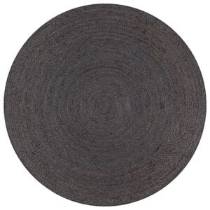 vidaXL Tapete artesanal em juta redondo 90 cm cinzento escuro