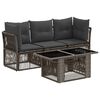 vidaXL Conjunto de Sof&aacute; de Jardim 4 unid. Cinzento vime PE