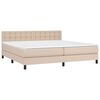 vidaXL Cama box spring c/colch&atilde;o/LED 200x200cm couro artif. cappuccino