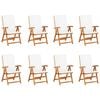 vidaXL 9 pcs conjunto jantar jardim c/ almofad&otilde;es madeira teca maci&ccedil;a