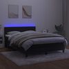 vidaXL Cama box spring c/ colch&atilde;o/LED 140x190 cm veludo preto