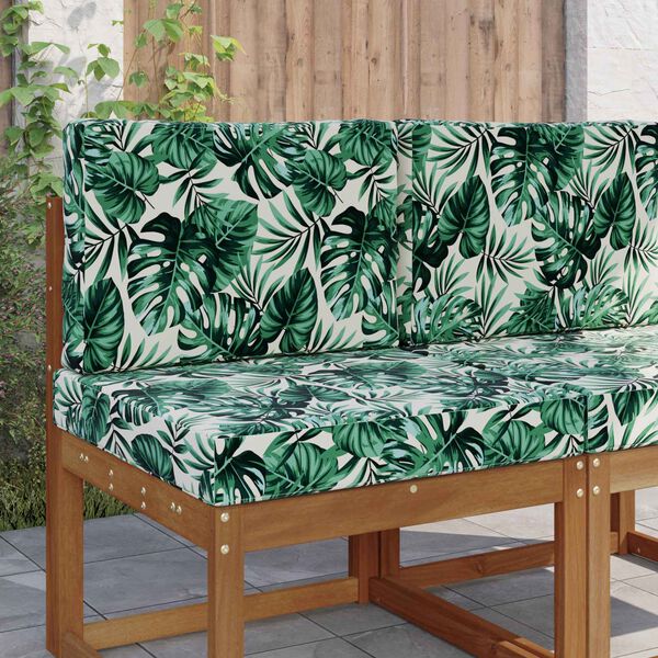 vidaXL Almofada para Sof&aacute; Externo 2 pcs Padr&atilde;o de Folhas Poli&eacute;ster