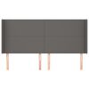 vidaXL Cabeceira cama c/ abas couro artif. 163x16x118/128 cm cinzento