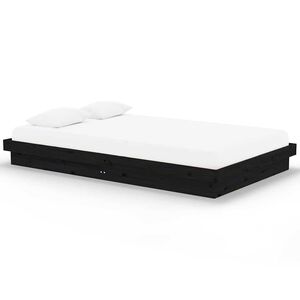 vidaXL Estrutura de cama 120x200 cm madeira maci&ccedil;a preto