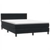 vidaXL Cama box spring c/ colch&atilde;o e LED 140x210 cm veludo preto