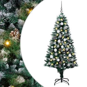vidaXL &Aacute;rvore de Natal Artificial Verde 180 cm PVC, A&ccedil;o e Pl&aacute;stico