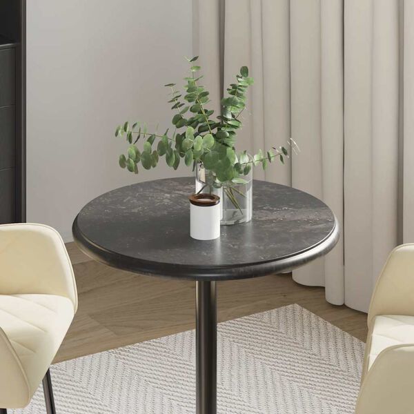 vidaXL Tampo de mesa &Oslash;50x2,5 cm m&aacute;rmore preto