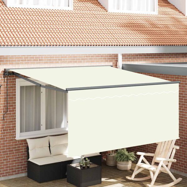 vidaXL Toldo Retr&aacute;til Creme 350 x 250 cm Poli&eacute;ster e Alum&iacute;nio