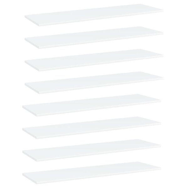 vidaXL Prateleiras p/ estante 8 pcs 100x30x1,5cm contraplacado branco
