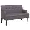 vidaXL Banco com encosto 112x65,5x75 cm couro artificial cinzento
