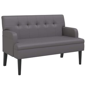 vidaXL Banco com encosto 112x65,5x75 cm couro artificial cinzento