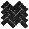 vidaXL Azulejo Chevron 10 unid. Preto 30 x 30 cm Poliuretano e PET