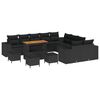 vidaXL Conjunto de Sof&aacute; de Jardim 14 unid. Preto vime PE