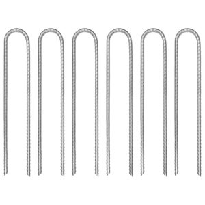 vidaXL Estacas p/ tenda 6 pcs forma de U 30 cm &Oslash;8,5 mm a&ccedil;o galvanizado