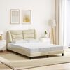 vidaXL Cama com colch&atilde;o Hvar 120x200 cm tecido cor creme