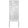 vidaXL Tela de Privacidade para Jardim Floral Prateado 50 x 140 cm