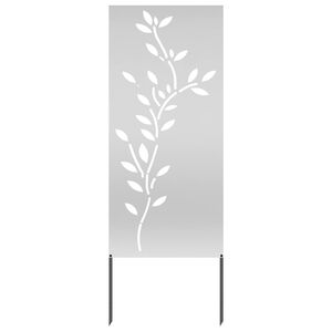 vidaXL Tela de Privacidade para Jardim Floral Prateado 50 x 140 cm