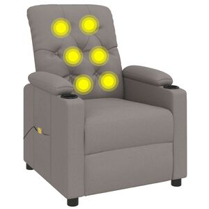 vidaXL Poltrona de massagens tecido cinza-acastanhado