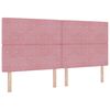 vidaXL Cabeceira LED com fitas LED com cabeceira Rosa 200 cm Veludo