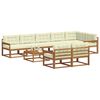 vidaXL Conjunto de Sof&aacute;s para Exterior 9 pcs Natural e Creme