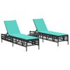 vidaXL Espregui&ccedil;adeiras (2 pe&ccedil;as) com mesa, em rattan sint&eacute;tico preto