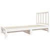 vidaXL Estrutura sof&aacute;-cama de puxar 2x(90x190) cm pinho maci&ccedil;o branco