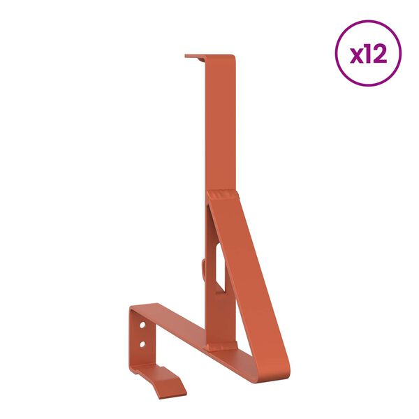 vidaXL Suporte para Prote&ccedil;&atilde;o de Neve 12 pcs Vermelho A&ccedil;o