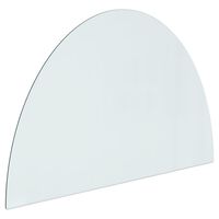 vidaXL Placa de vidro semicircular para lareira 800x500 mm