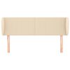 vidaXL Cabeceira de cama c/ abas tecido 147x23x78/88 cm creme