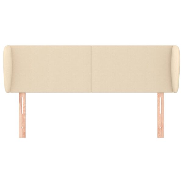vidaXL Cabeceira de cama c/ abas tecido 147x23x78/88 cm creme