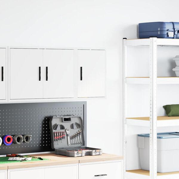 vidaXL Arm&aacute;rio de parede da garagem branco madeira engenheirada