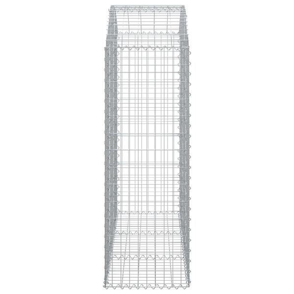 vidaXL Cesto gabião arqueado 150x50x140/160 cm ferro galvanizado