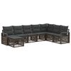 vidaXL Conjunto de Sof&aacute; de Jardim 8 unid. Cinzento vime PE