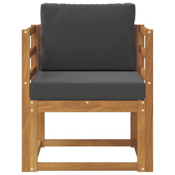 vidaXL Sof&aacute; exterior Madeira de Ac&aacute;cia maci&ccedil;a e Poli&eacute;ster Natural