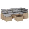 vidaXL Conjunto de Sof&aacute;s 7 unid. Bege e cinza claro vime PE