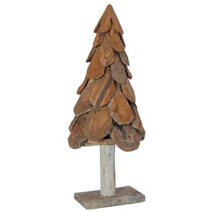 vidaXL &Aacute;rvore de Natal Castanho 91 cm Madeira de teca maci&ccedil;a
