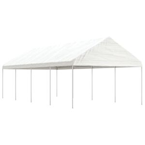 vidaXL Gazebo com telhado 8,92x4,08x3,22 m polietileno branco