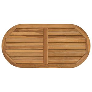 vidaXL Tampo de Mesa Oval Madeira de Teca S&oacute;lida Natural