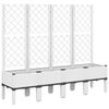 vidaXL Vaso/floreira de jardim c/ treli&ccedil;a 160x40x142 cm PP branco