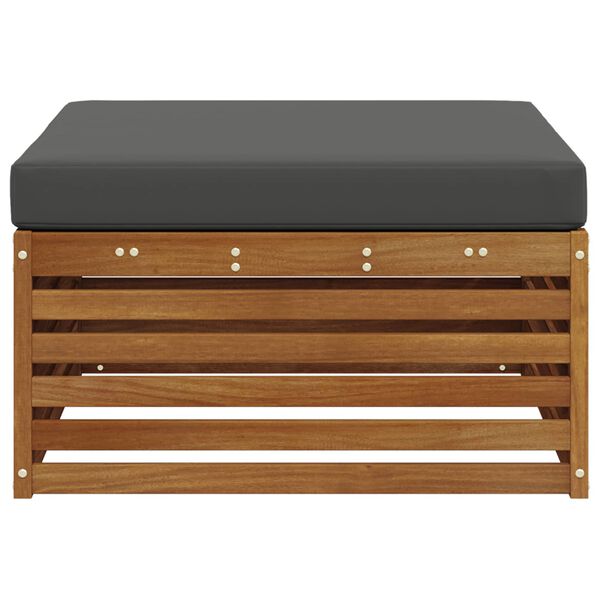 vidaXL Pufe para Exterior Madeira S&oacute;lida de Ac&aacute;cia Natural