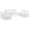 vidaXL 6 pcs conjunto lounge de jardim pinho maciço branco