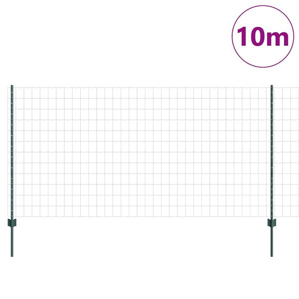 vidaXL Cerca e Poste Verde 1,2 x 10 m Aço