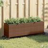 vidaXL Canteiro jardim c/ rodas 2pcs 107x32x38cm vime PE castanho