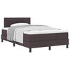 vidaXL Cama Box com colch&atilde;o Marrom Escuro 120 x 190 cm tecido