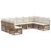 vidaXL Conjunto de Sof&aacute; de Jardim 9 pcs Bege vime PE