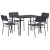 vidaXL Conjunto de sala de jantar 5 unid. Antracite A&ccedil;o
