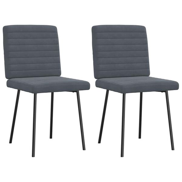vidaXL Cadeiras de jantar 2 pcs veludo cinzento-escuro