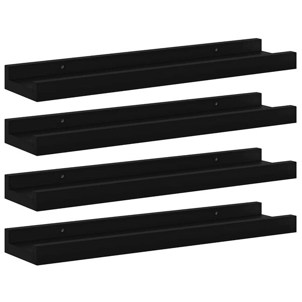 vidaXL Prateleiras de parede 4 pcs 40x9x3 cm preto