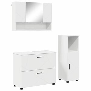 vidaXL Conjunto de M&oacute;veis para Banheiro com gaveta 3 pcs Branco