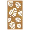 vidaXL Decora&ccedil;&atilde;o p/ muro de jardim 105x55 cm a&ccedil;o corten design folhas